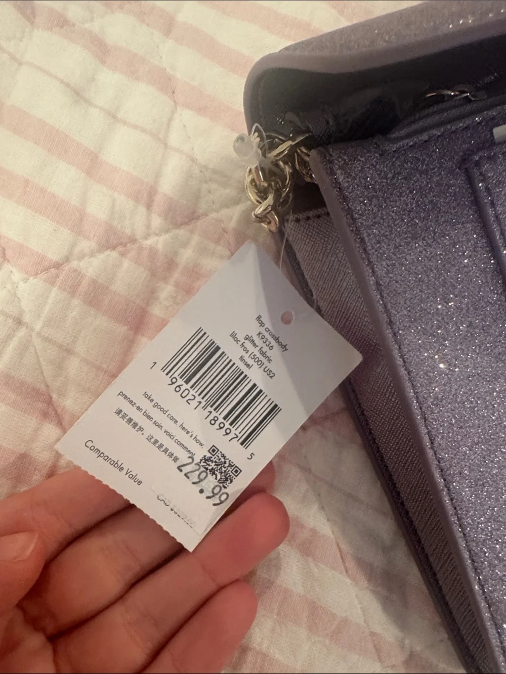 kate spade Glitter Envelope Crossbody Wallet - Sparkling Lavender